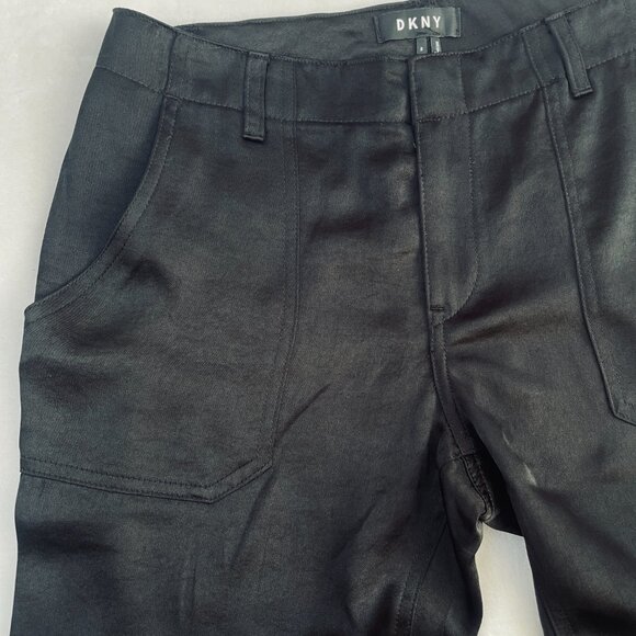 DKNY Satin STRAIGHT-LEG Black DRESS PANTS - Picture 11 of 12
